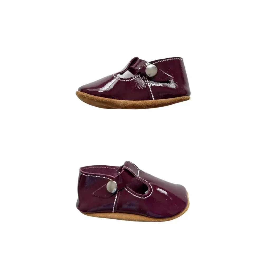 Mon Petit Patent Plum Soft Sole Shoes Size 4(9-12m)